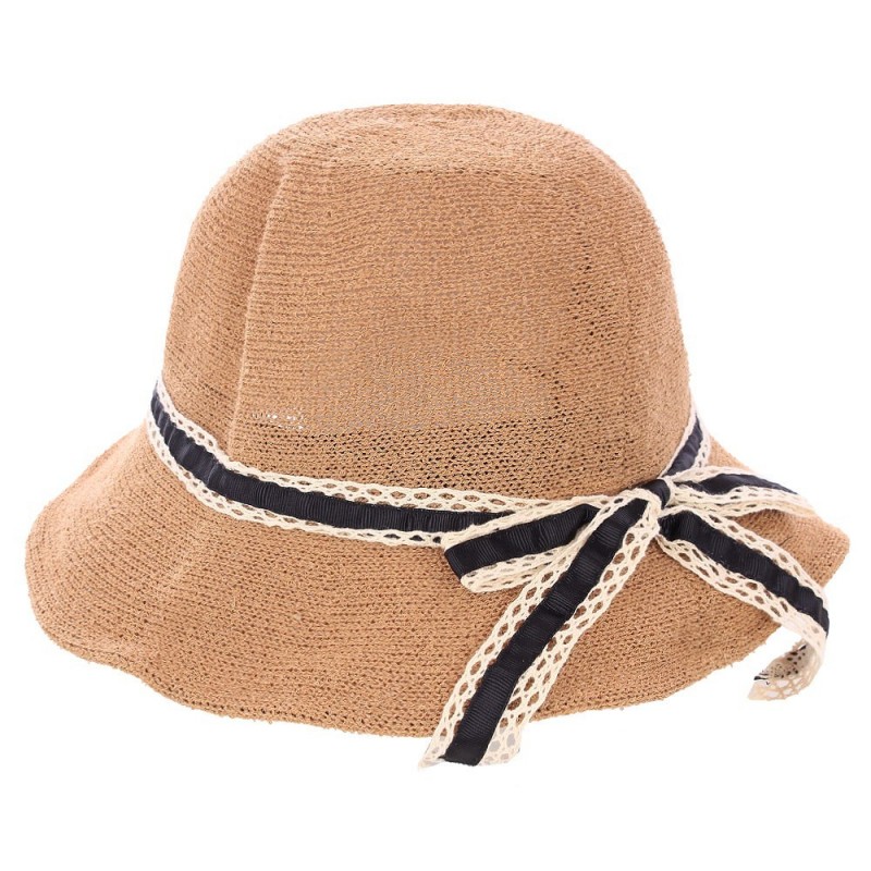 Chapéu Feminino Fedora Aba Curta Com Faixa Fibra De Papel