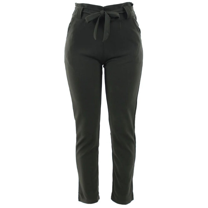 Calça Clochard Lisa Bolsos Laterais E Cinto De Amarração