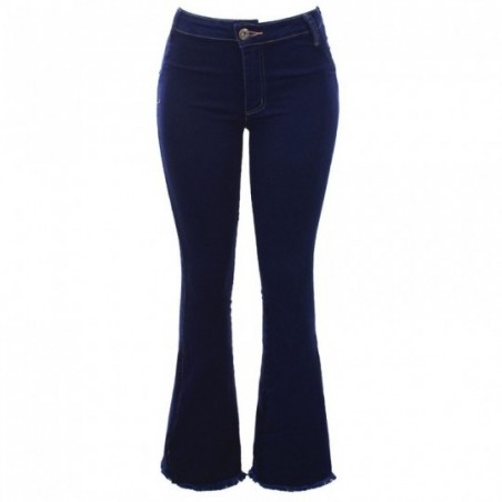 Calça Jeans Skinny Flare Feminina Lisa Barra Desfiada