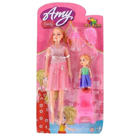 Boneca Amy Family Com 3 Acessórios Brinquedo Infantil

