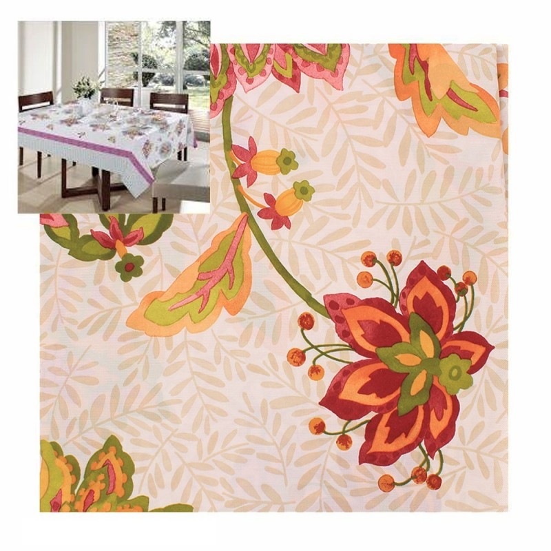 Toalha De Mesa Retangular Estampa Floral 140 cm x 180 cm
