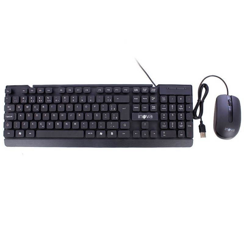 Kit Teclado Cabo 1,5m + Mouse USB 1200dpi 150mA 5V