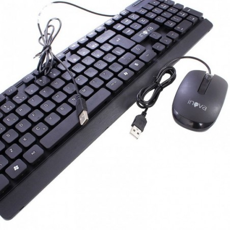 Kit Teclado Cabo 1,5m + Mouse USB 1200dpi 150mA 5V