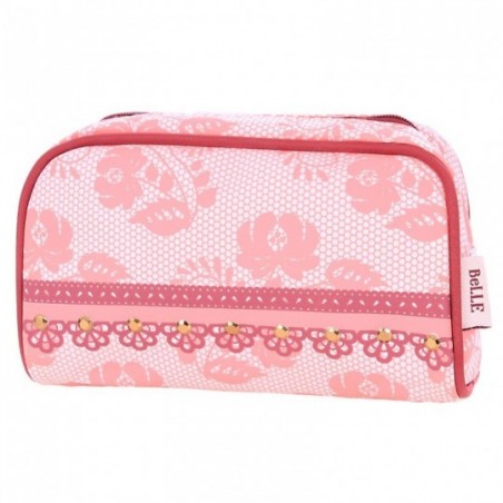 Necessaire Estojo Feminina Estampada Alto Relevo Com Tachas