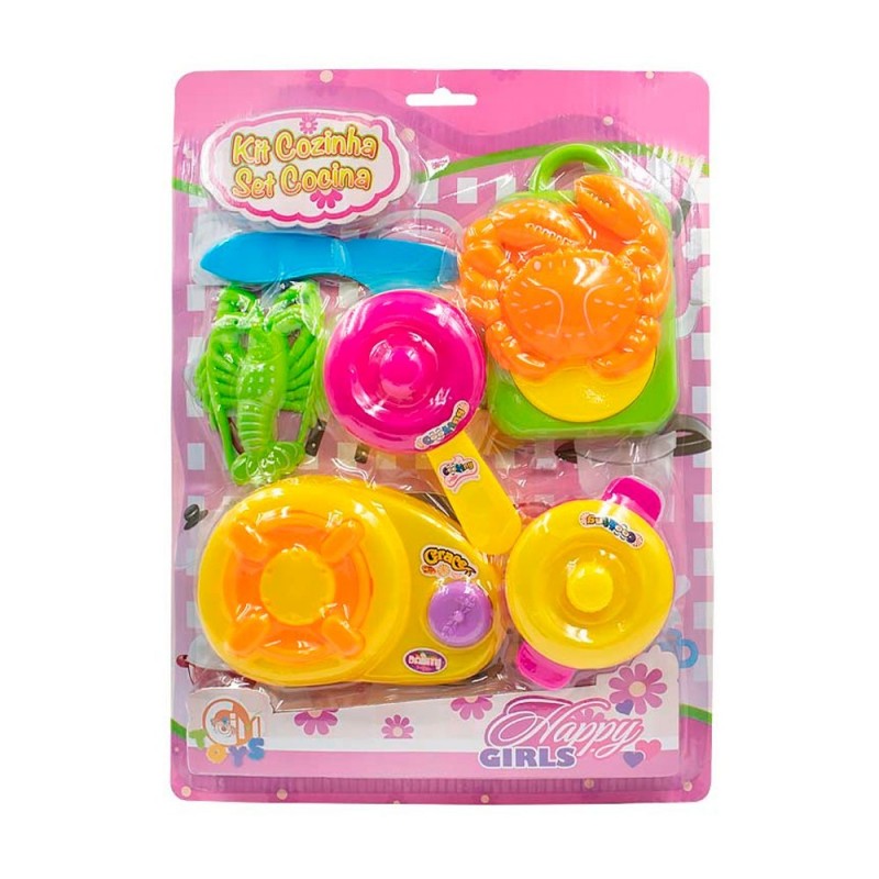 Kit Infantil De Cozinha Com 9 Peças Coloridas Brinquedo