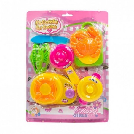Kit Infantil De Cozinha Com 9 Peças Coloridas Brinquedo