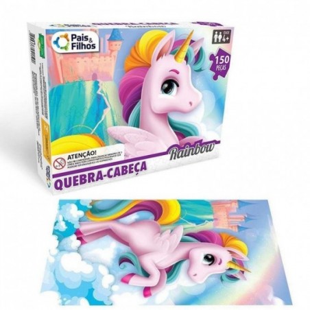Jogo Quebra Cabeça Rainbow Infantil 150 Peças Pais E Filhos