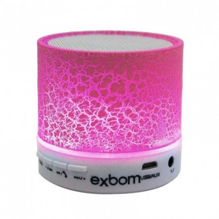 Mini Caixinha Som Bluetooth Luzes Led Rádio FM 300mA Exbom