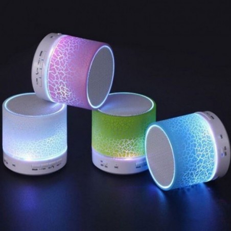 Mini Caixinha Som Bluetooth Luzes Led Rádio FM 300mA Exbom