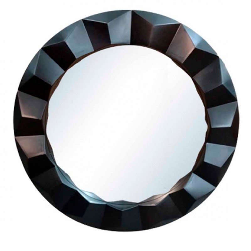 Espelho Decorativo Com Moldura Redondo Preto 55 CM