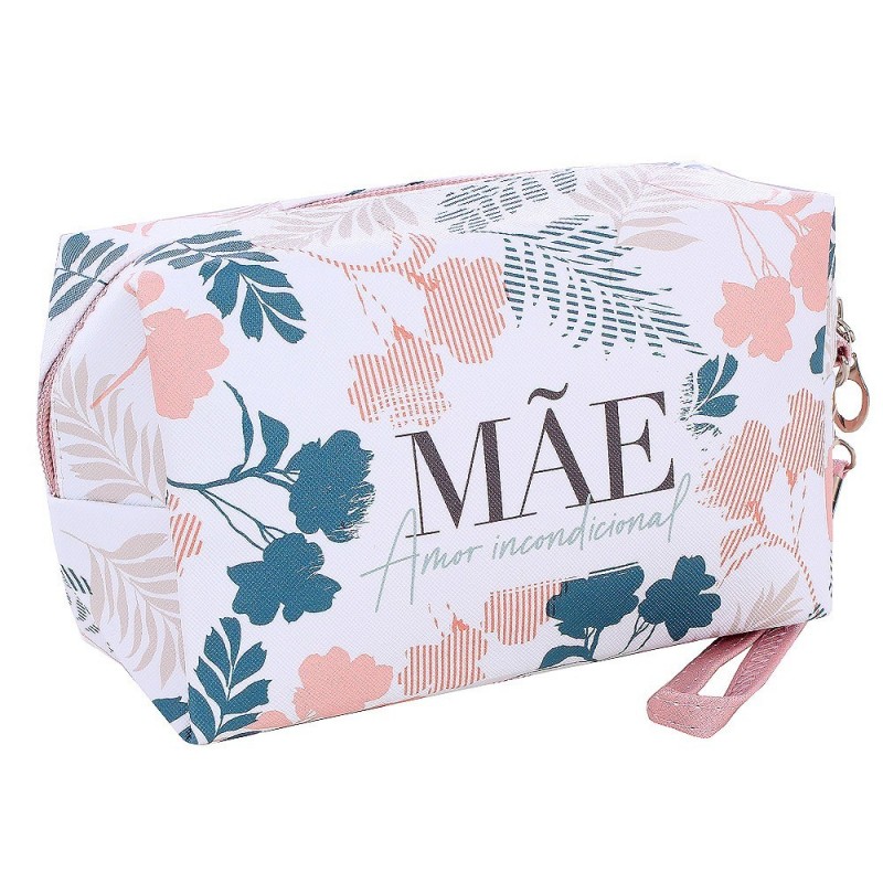 Necessaire Estojo Feminina Floral Alça De Mão Removível