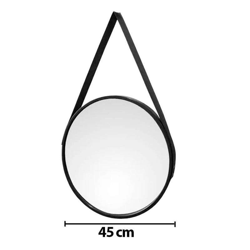 Espelho Decorativo Emoldurado De Pendurar Redondo 45 CM
