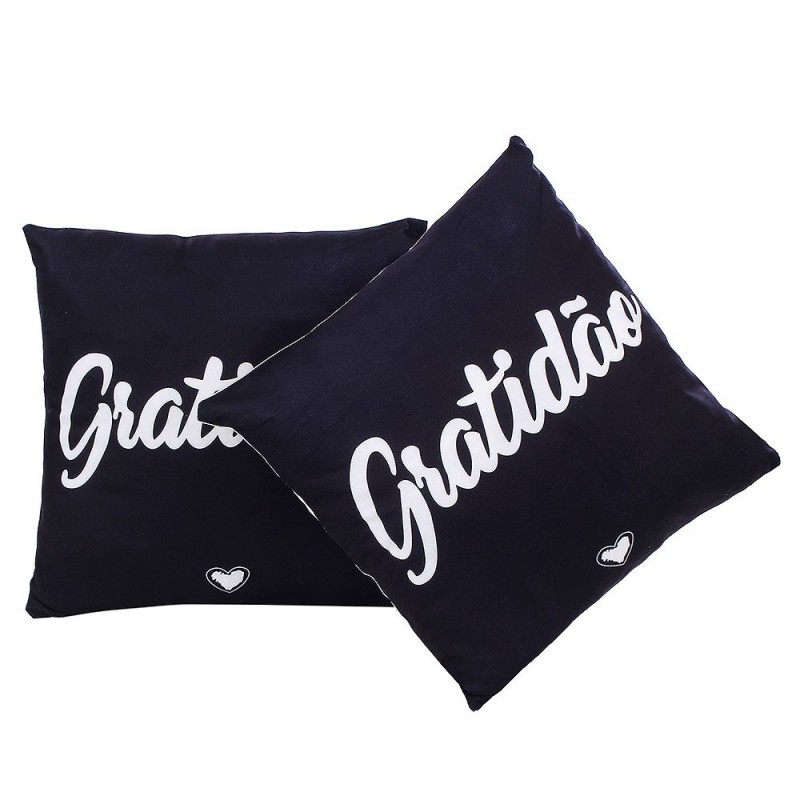 Kit 2 Capas Para Almofadas De Tecido Estampada 43 cm x 43 cm