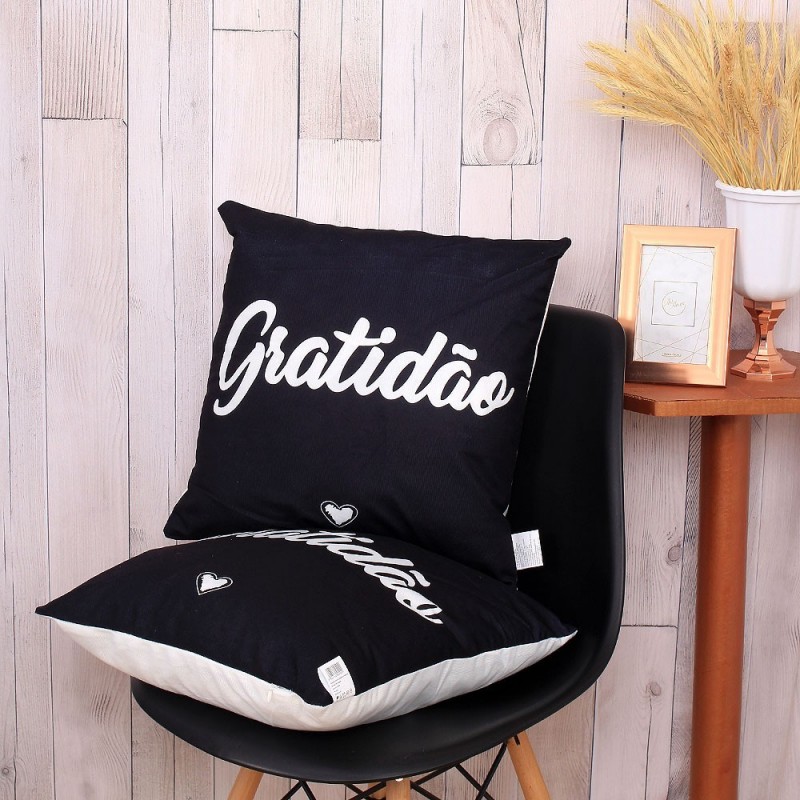 Kit 2 Capas Para Almofadas De Tecido Estampada 43 cm x 43 cm