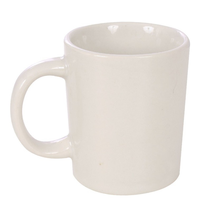Caneca Porcelana Reta Lisa Branca 120ml