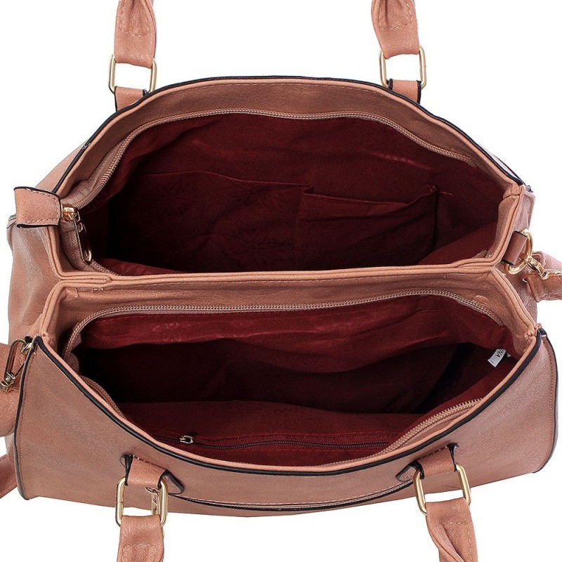 Bolsa Totem Feminina Em Alto Relevo Tressê Duas Repartições