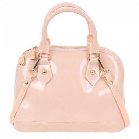 Bolsa Estruturada Baú Silicone Luxo Feminina Com Alça De Mão