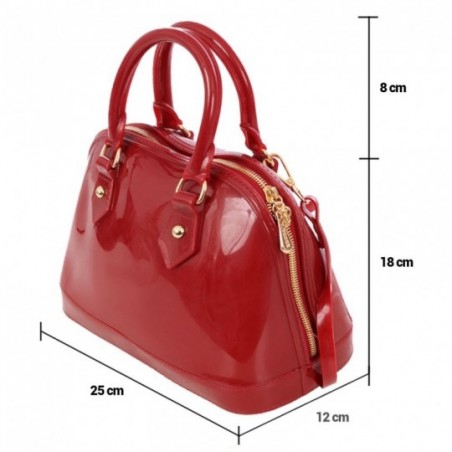 Bolsa Estruturada Baú Silicone Luxo Feminina Com Alça De Mão