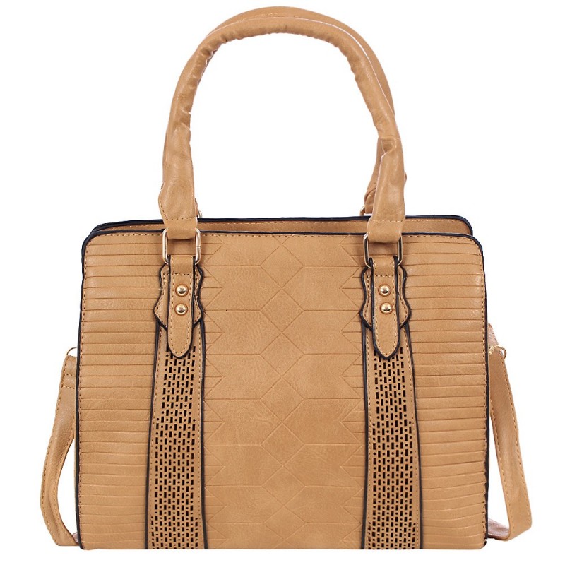 Bolsa De Ombro Estruturada Feminina Alto Relevo Com Vazados