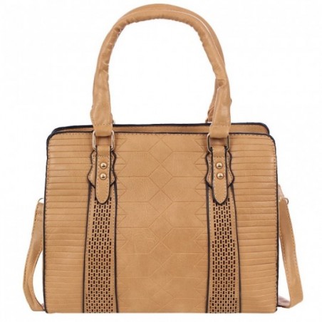 Bolsa De Ombro Estruturada Feminina Alto Relevo Com Vazados