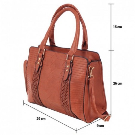 Bolsa De Ombro Estruturada Feminina Alto Relevo Com Vazados