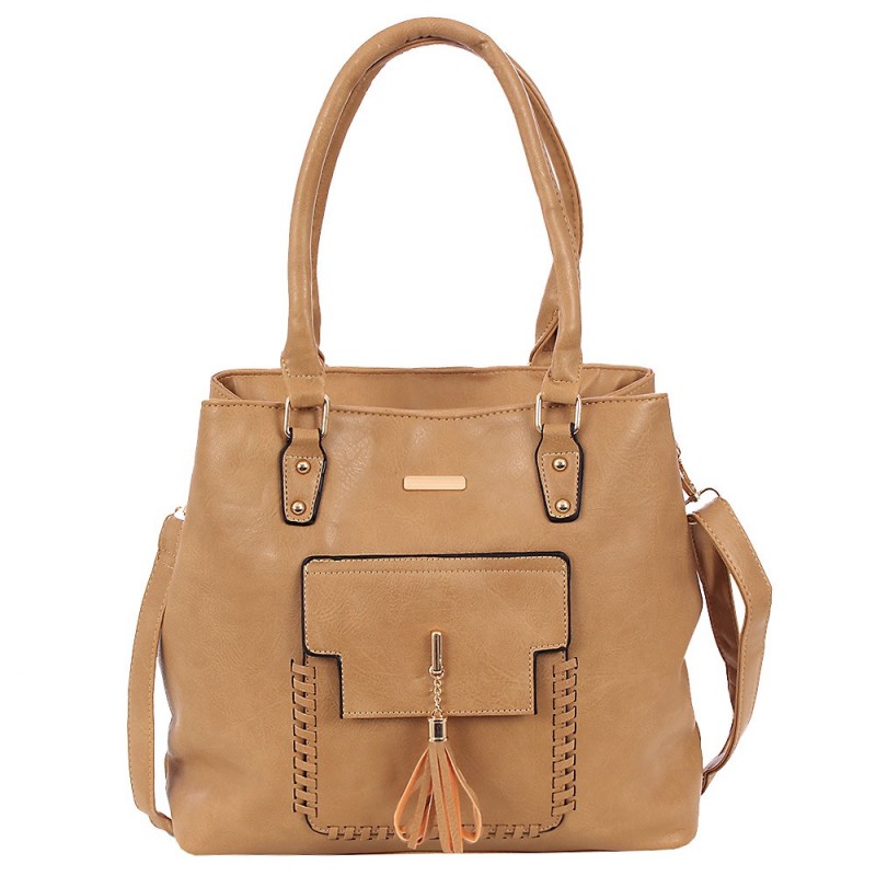 Bolsa Totem Feminina Com Tassel E Tressê Duas Repartições