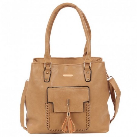 Bolsa Totem Feminina Com Tassel E Tressê Duas Repartições