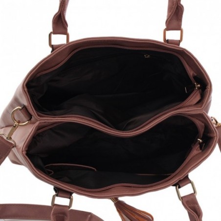 Bolsa Totem Feminina Com Tassel E Tressê Duas Repartições