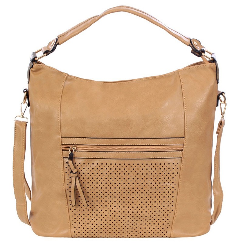 Bolsa Hobo Feminina Em Alto Relevo Com Vazados