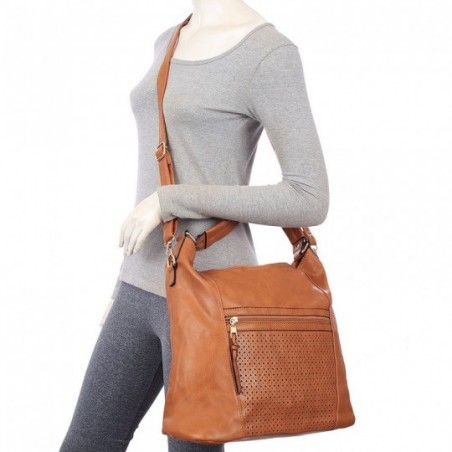 Bolsa Hobo Feminina Em Alto Relevo Com Vazados