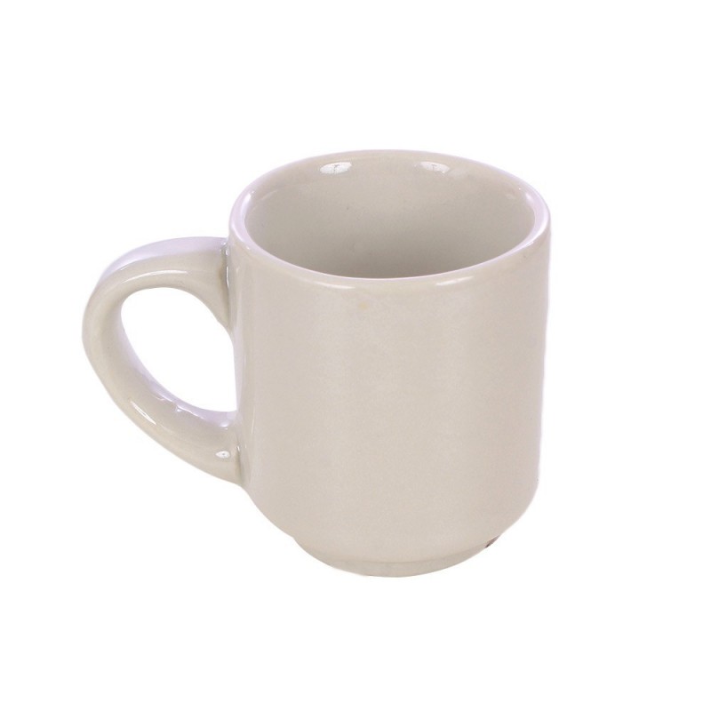 Xícara De Porcelana Lisa Branca Reta 75ml