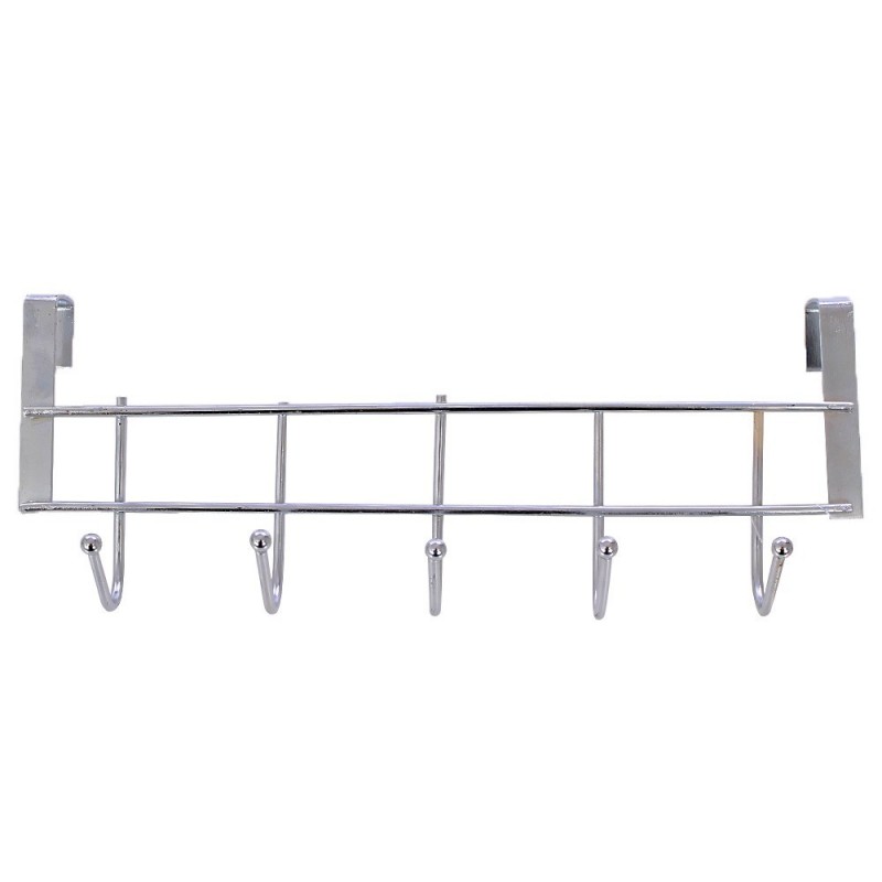 Suporte Para Porta Multiuso Com 5 Ganchos De Ferro