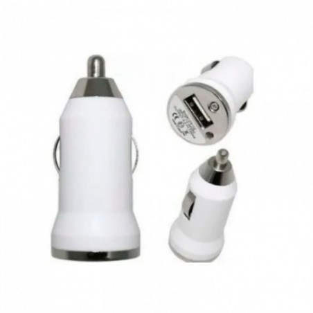 Mini Carregador Veicular Uma Entrada USB 2.A Branco 