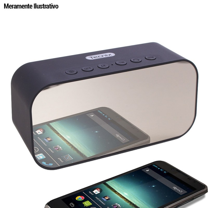 Caixa De Som Rádio Relógio Despertador Bluetooth USB SD