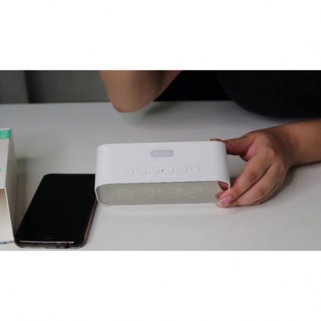 Caixa De Som Rádio Relógio Despertador Bluetooth USB SD