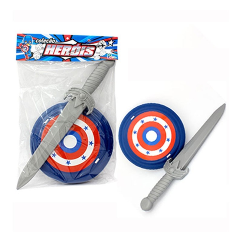 Espada Com Escudo Coleção Heróis Capitão América 