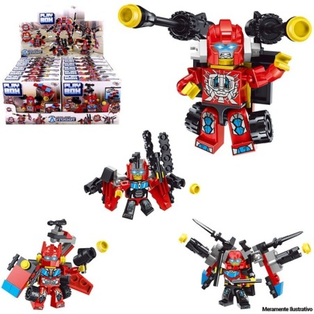 Blocos De Montar Super Robô Bombeiro No Atacado 