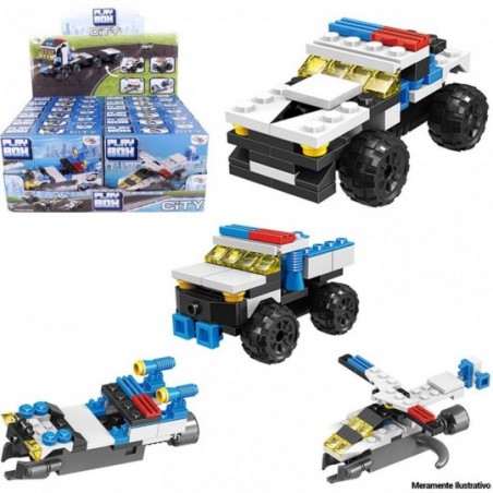 Blocos De Montar Carro Policial Infantil No Atacado