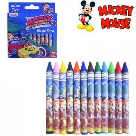 Giz de Cera Mickey Aventuras Com 12 Unidades Infantil