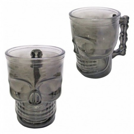 Caneca Caveira De Vidro Fumê 500ml No atacado