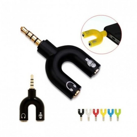 Adaptador Splitter P3 Headset Fone Microfone P2 X P3 Áudio