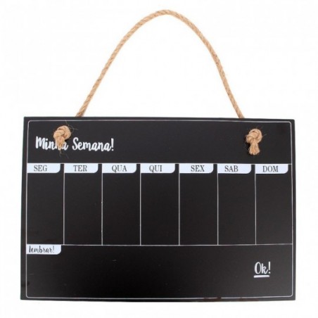 Organizador De tarefas Semanais Em Madeira 39.5cm x 26.5cm