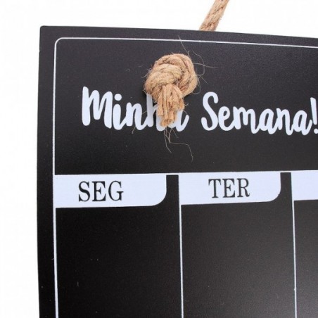 Organizador De tarefas Semanais Em Madeira 39.5cm x 26.5cm