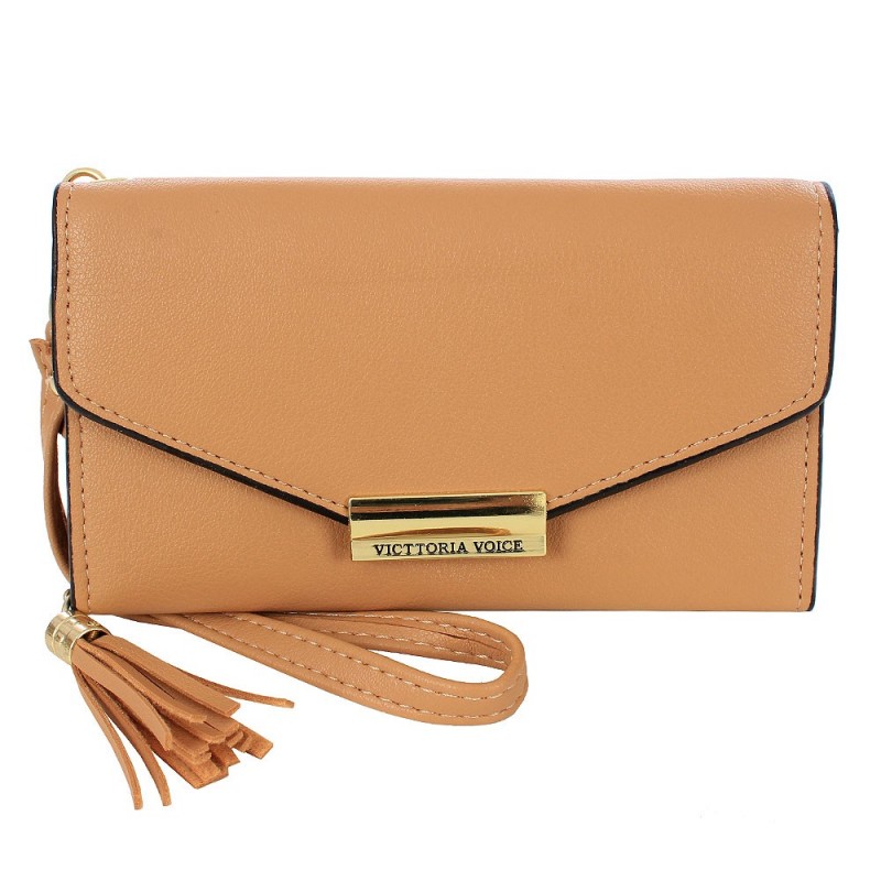 Carteira Feminina Porta Celular Com Tassel Em Alto Relevo