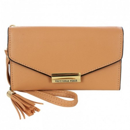 Carteira Feminina Porta Celular Com Tassel Em Alto Relevo