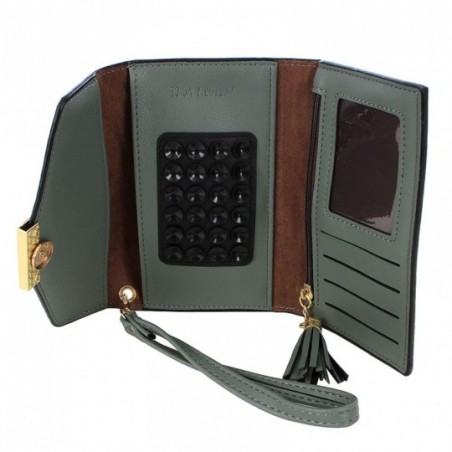 Carteira Feminina Porta Celular Com Tassel Em Alto Relevo