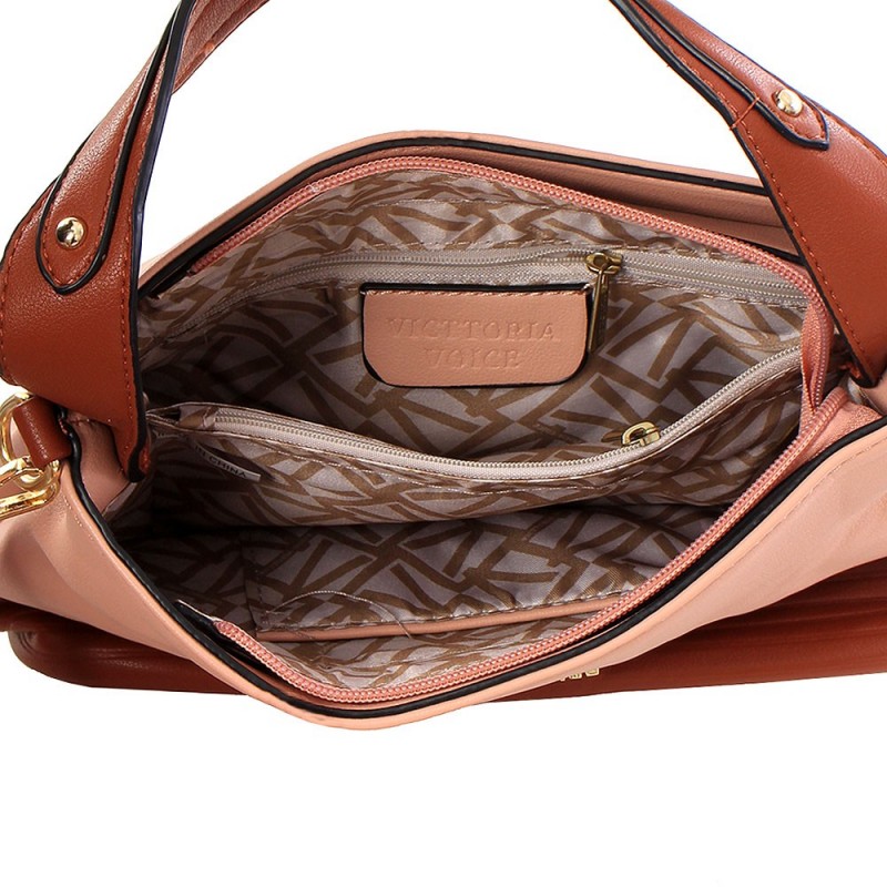Bolsa Feminina De Mão Com Tresse Uma Alça E Duas Repatições