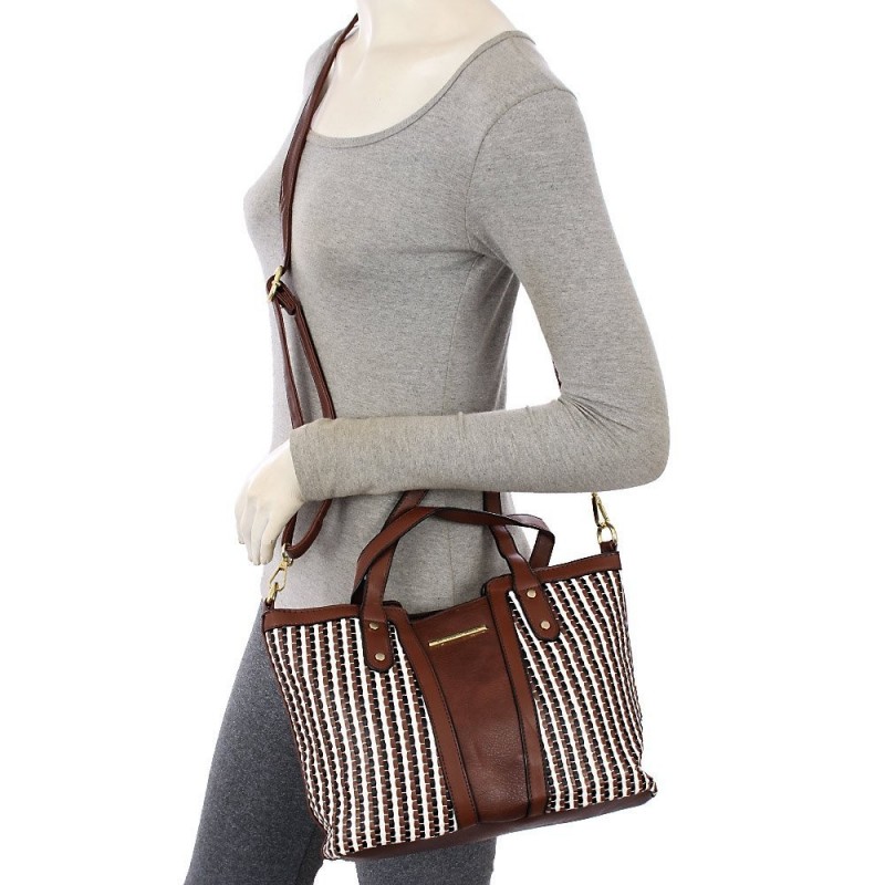 Bolsa Feminina De Luxo Em Alto Relevo Com Tresse Colorido