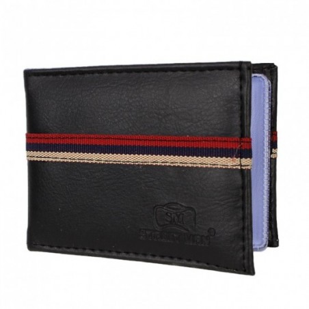 Carteira Masculina Faixa Decorativa Porta Moedas E Cartões