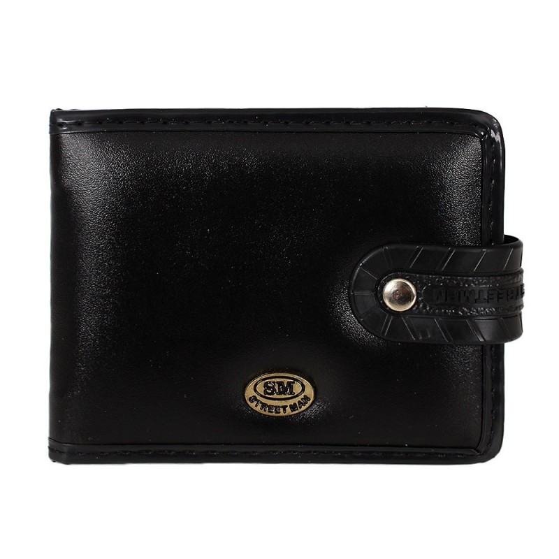 Carteira Masculina Lisa Com Fecho Porta Moeda Externo

